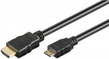 Cablu HDMI tata - mini HDMI tata HighSpeed Ethernet contacte aurite 2m Goobay