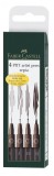 PITT ARTIST PEN SET 4 BUC SEPIA FABER-CASTELL, Faber Castell