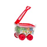 Set caramizi constructie pentru copii, 56 piese, ambalaj carucior, ATU-083696, Oem