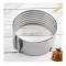 Inel metalic reglabil pentru blat de tort, prajituri, cu 6 spatii de feliere, inaltime 8.5 cm, argintiu