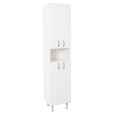 Dulap baie tip coloana GN0021, Pal lucios, 5 rafturi, 4 usi, picioare reglabile, 35x31.6x166 cm