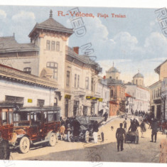 2121 - RM. VALCEA, Market, old cars - old postcard, CENSOR - used - 1918