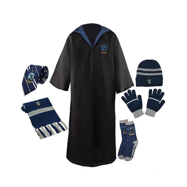 Set roba si accesorii Harry Potter, Ravenclaw House, 6 piese, albastru, 5-7 ani, 110-120 cm