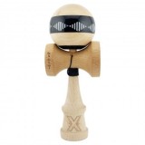 Kendama X FREQUENCY Originala, Profesionala, Big Cups V2, Super Sticky cu Cupe Mari, Rulment Metalic,18 cm, Ata 55 cm, Negru/Maro