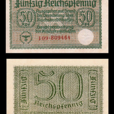GERMANIA █ bancnota █ 50 Reichspfennig █ 1940-1945 █P-R135 Ro550 UNC necirculata