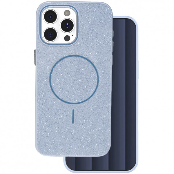 Husa MagSafe pentru Apple iPhone 16 Pro Max, OEM, Glitter Thin Mag, Albastra