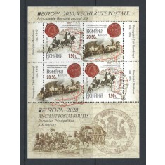 Romania 2020 - LP 2280 a nestampilat - Europa: rute postale - bloc I 2x