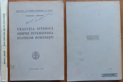 Bratianu, Traditia istorica despre int. statelor rom., 1945, semnat General Pion foto