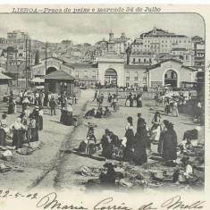 AMS# - ILUSTRATA LISABONA - PRACA DO PEIXE E MERCADO 24 JULHO CIRCULATA 1902
