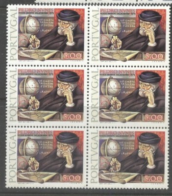 Portugal 1978 Pedro Nunes x 6, block, MNH S.165 foto