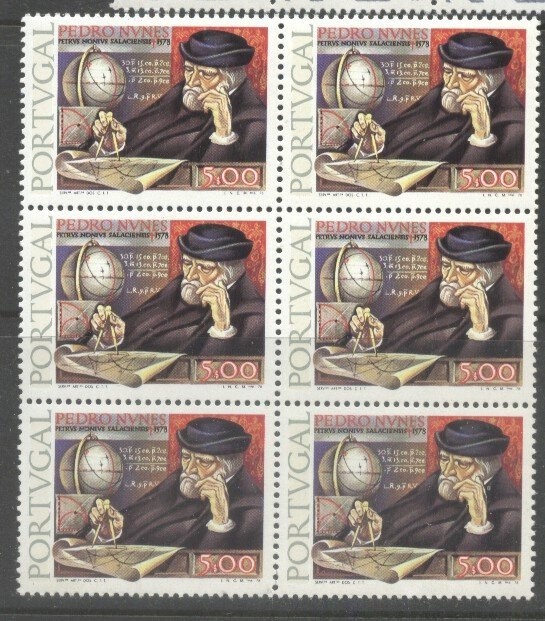 Portugal 1978 Pedro Nunes x 6, block, MNH S.165