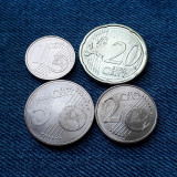#106 Lot 1, 2, 5, 20 Eurocent Austria 2020 / 4 monede euro cent, Europa