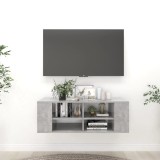 VidaXL Dulap TV montat pe perete, gri beton, 102x35x35 cm, PAL