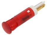 Lampă LED roșie plată &Oslash;8mm APEM QS81XXR24 pentru lipit și conectori