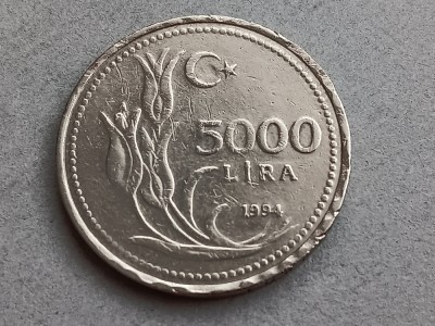 C50 - Moneda foarte veche - Turcia - 5000 lire - 1994 foto
