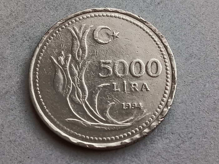 C50 - Moneda foarte veche - Turcia - 5000 lire - 1994