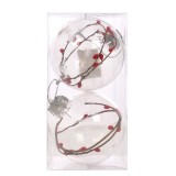 Globuri de Craciun, transparent, SY18CD-010, 10 cm, plastic, rotunde, set 2 bucati