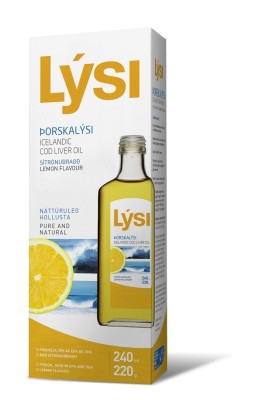 Ulei ficat de cod cu aroma lamaie 240 ml saga sanatate foto