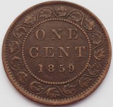 2568 Canada 1 cent 1859 Victoria km 1, America de Nord