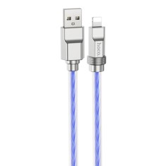 Cablu usb la lightning, 2.4a, 1m hoco crystal (u113), blue