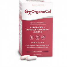Orgono col G7 Supliment pe baza de plante, resveratrol, monascus purpureus, omega 3, 90 capsule, 63g Silicium Laboratories