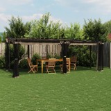 VidaXL Foișor cu pereți din plasă, gri taupe, 6x3 m, oțel
