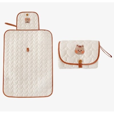 Patura Multifunctionala pentru Schimbat Pampers, Flippy, Rezistenta la Apa, Model Veverita, 50x70 cm, Bej foto