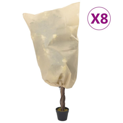 vidaXL Huse pentru plante din fleece cu șnur 8 buc. 70 g/m&amp;sup2; 0,8x1 m foto