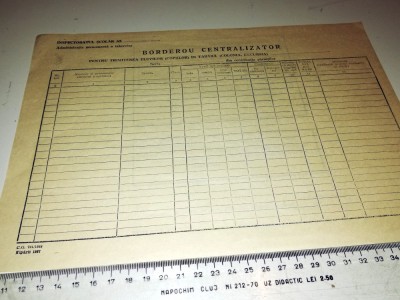 LOT 3 TIPIZATE / BORDEROU CENTRLIZATOR PENTRU TABERE SCOLARE - 1987 foto