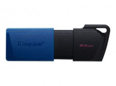 Memorie USB 3.2 Kingston DataTraveler Exodia M, 64gb, capac retractabil, albastra foto
