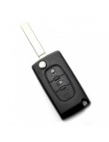 Citroen / Peugeot 307 - Carcasa tip cheie briceag cu 3 butoane, lama VA2-SH3, fara suport baterie, buton portbagaj