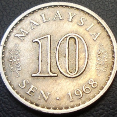 Moneda exotica 10 SEN - MALAEZIA, anul 1968 *cod 257
