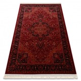 ORIENT Y307 covor visiniu / negru Cadru, clasic, ornament, cu franjuri, 180x270 cm
