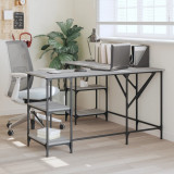 Gossi birou, gri sonoma, 139x139x75 cm, lemn prelucrat