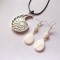 set colier , cercei cu sidef alb 42957