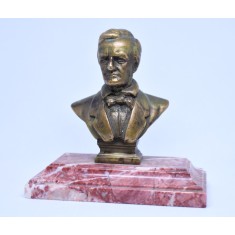 Richard Wagner (compozitor german) bust statueta din bronz pe suport de marmura