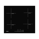 Plita incorporabila inductie Samus, 7000 W, 60 cm, 4 zone gatit, 9 trepte putere, ceramica, Negru