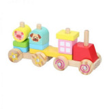 Set constructie din lemn Marionette Tren 11 piese