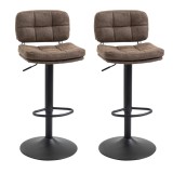 Set 2 Scaune de Bar Pivotante cu Inaltime Reglabilă, din Imitatie de Piele Maro si Tapitate, 41,5x45x85-107cm, Negru HOMCOM | Aosom RO