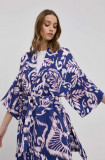 Cumpara ieftin Beatrice B kimono culoarea albastru marin, oversize, modelator
