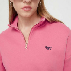 Superdry bluza femei, culoarea roz, neted