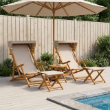 Cumpara ieftin Scaun de plaja 4 pcs 3 Pozitie Lemn de eucalipt masiv Bej