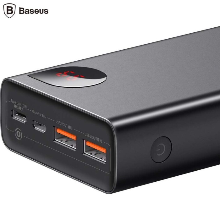 POWER BANK Baseus Adaman Metal, 20000mAh, PD 3.0 + QC 3.0 65W, 2 x USB; 1 x USB Type-C, digital display pt. status baterie, total 3A, negru, &amp;quot;PPI