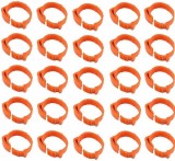 Set 100 Inele Ajustabile Pasari, Plastic Portocaliu - Identificare si Monitorizare
