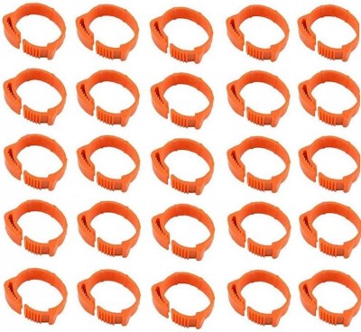 Set 100 inele ajustabile pentru pasari, Plastic, Portocaliu foto