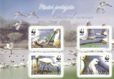 Romania 2006-Fauna,Pasari protejate,WWF,Lopatarul eurasian,bloc 4 valori,MNH, Nestampilat