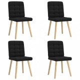 Gossi scaune de bucatarie, 4 buc., negru, material textil