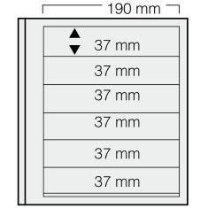 Set 5 folii pentru timbre, D-Blank 616PA, cu 6 buzunare de 37 x 190 mm foto