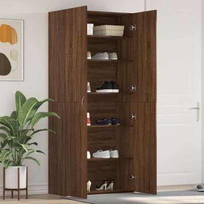 vidaXL Dulap pentru pantofi Maro 80 x 35.5 x 180 cm Lemn compozit foto