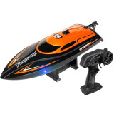 Cumpara ieftin Barca cu telecomanda iUni HJ812, RC Racing Speed Boat Drift, Viteza 25 km/h, 2.4GHz, Portocaliu